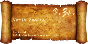 Verle Zsófia névjegykártya